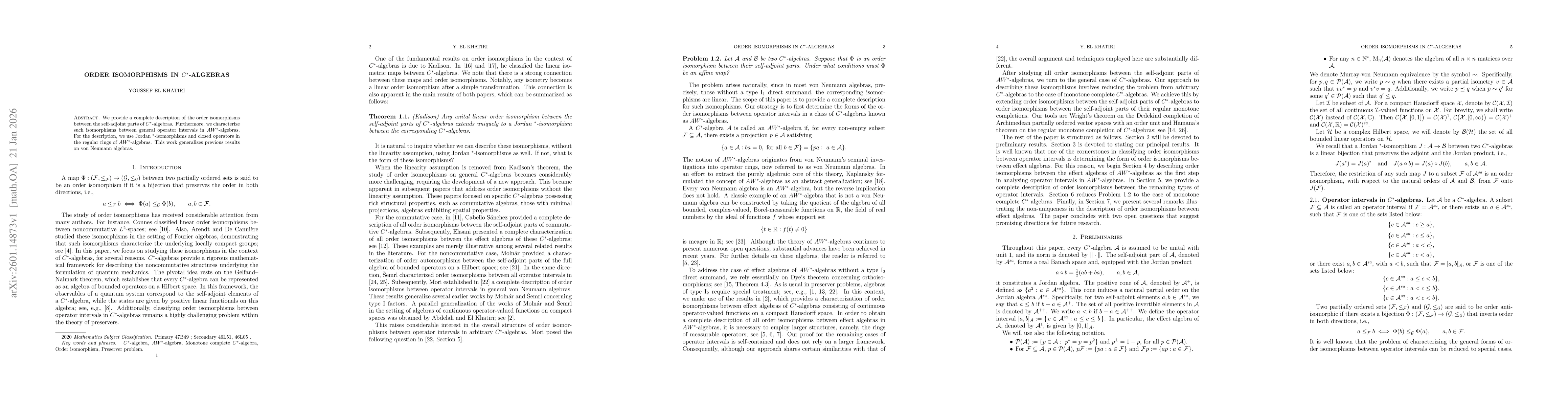 Thumbnail for Order isomorphisms in $C^*$-algebras