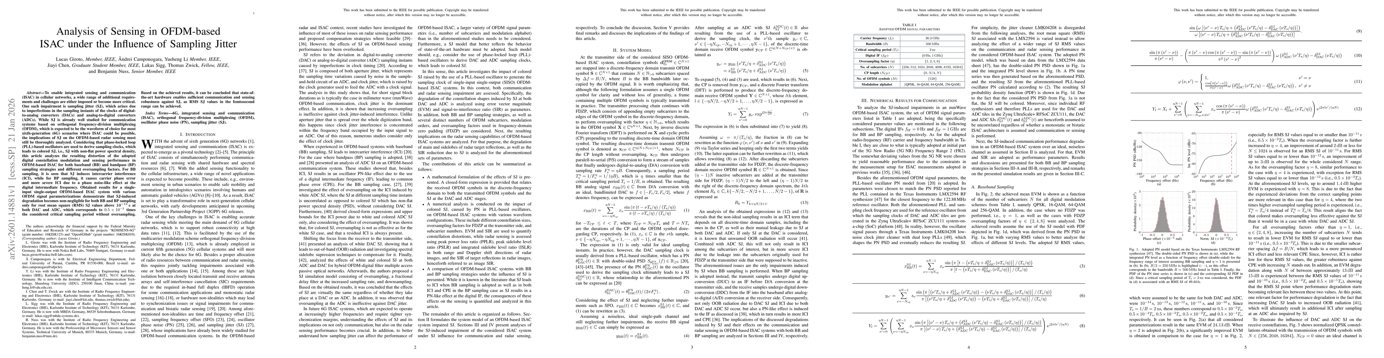Thumbnail for Analysis of Sensing in OFDM-based ISAC under the Influence of Sampling Jitter