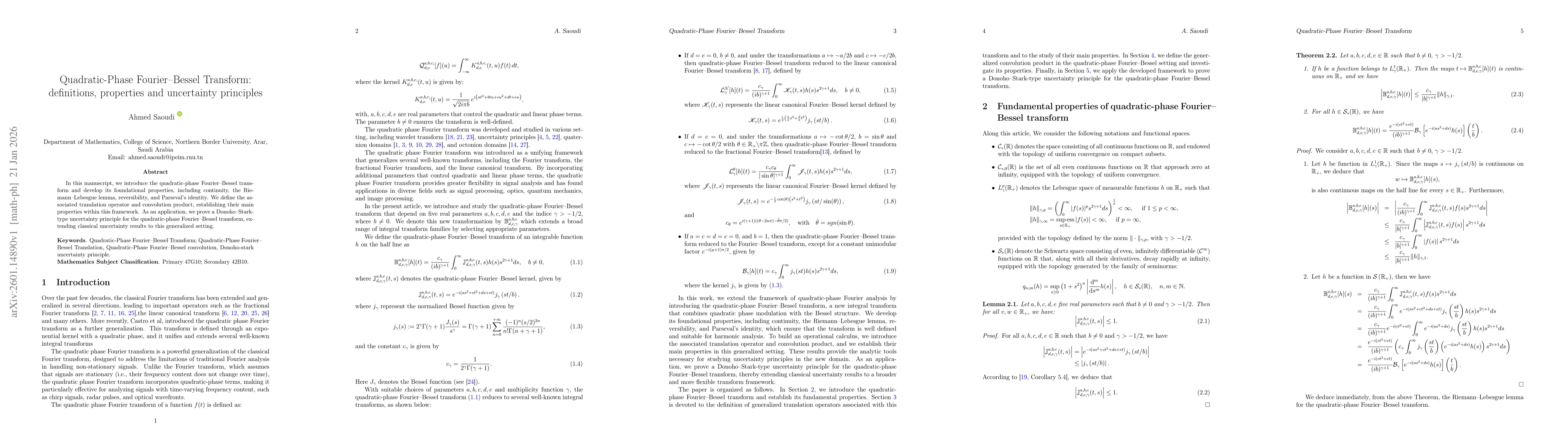 Thumbnail for Quadratic-Phase Fourier--Bessel Transform: definitions, properties and uncertainty principles