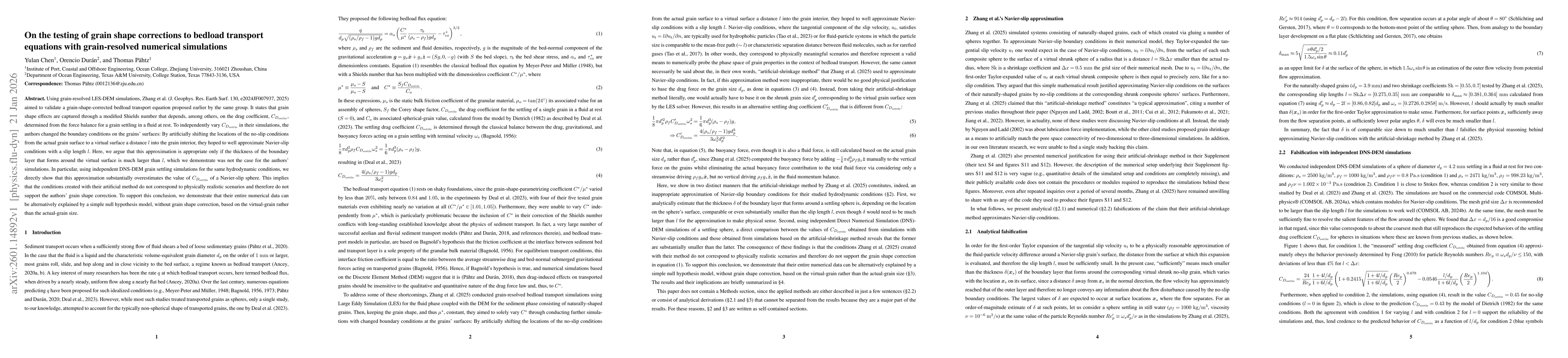 Thumbnail for On the testing of grain shape corrections to bedload transport equations with grain-resolved numerical simulations