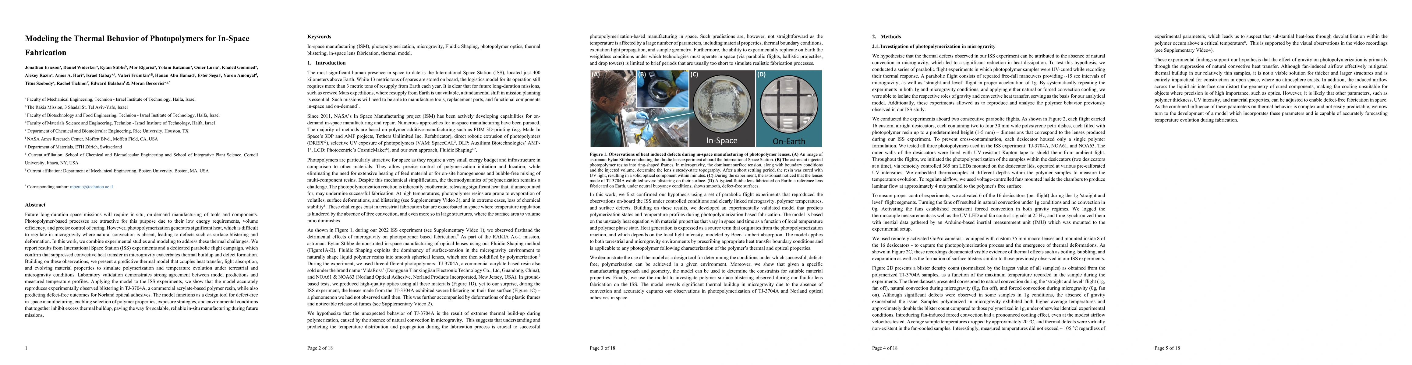 Thumbnail for Modeling the Thermal Behavior of Photopolymers for In-Space Fabrication