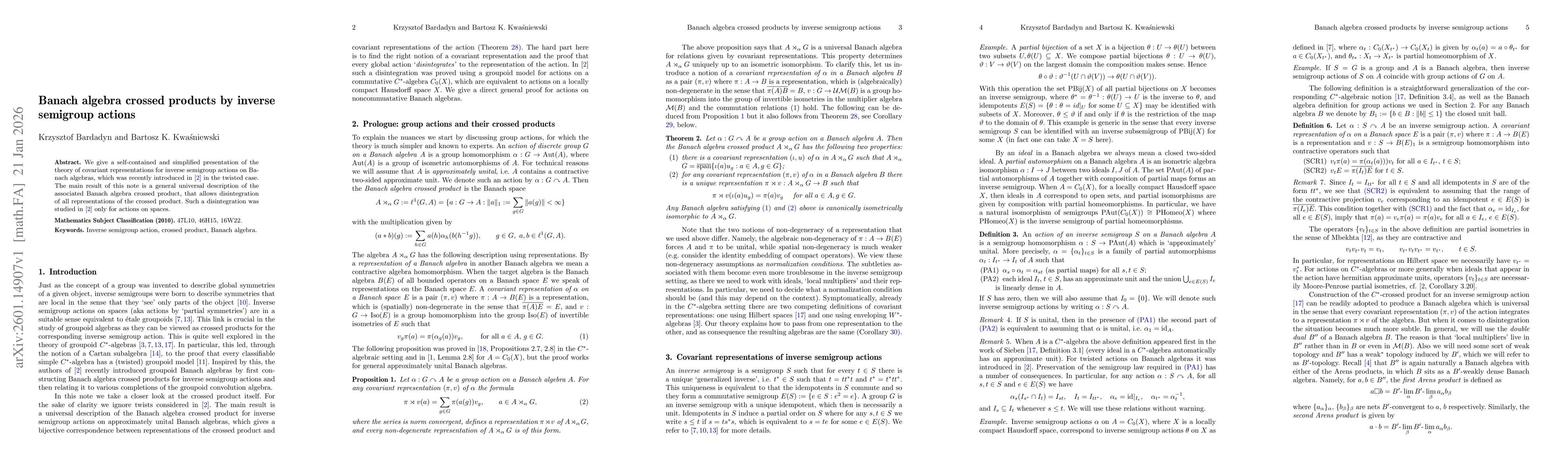Thumbnail for Banach algebra crossed products by inverse semigroup actions