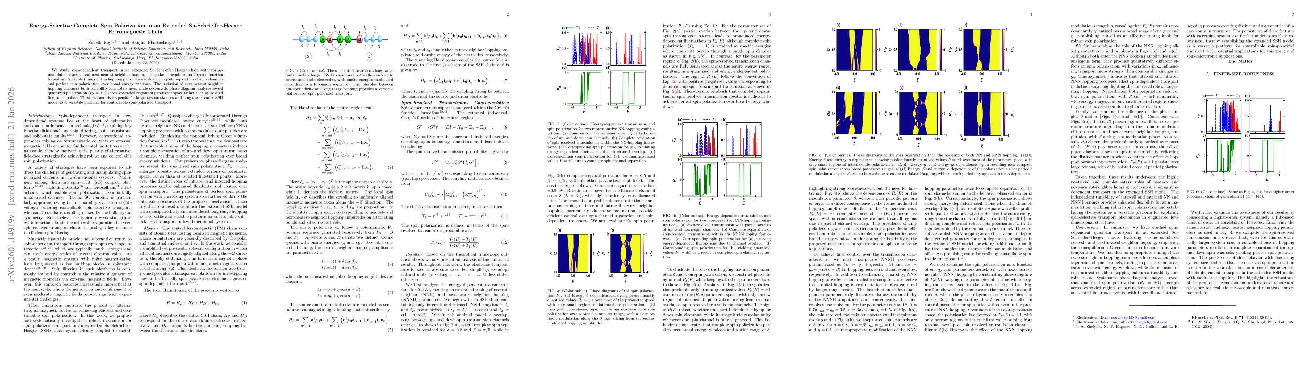 Thumbnail for Energy-Selective Complete Spin Polarization in an Extended Su-Schrieffer-Heeger Ferromagnetic Chain