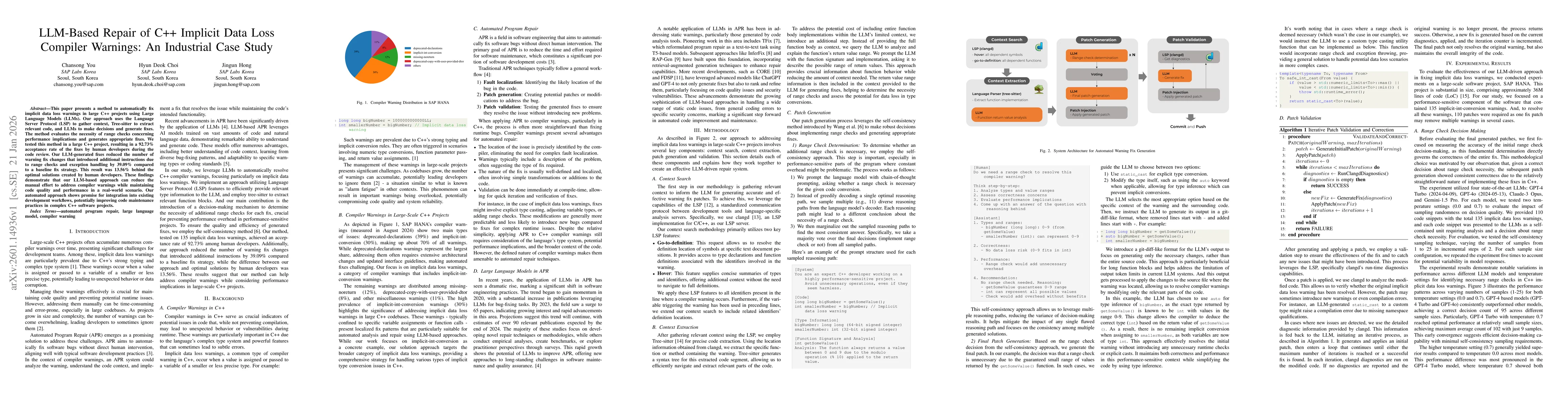 Thumbnail for LLM-Based Repair of C++ Implicit Data Loss Compiler Warnings: An Industrial Case Study