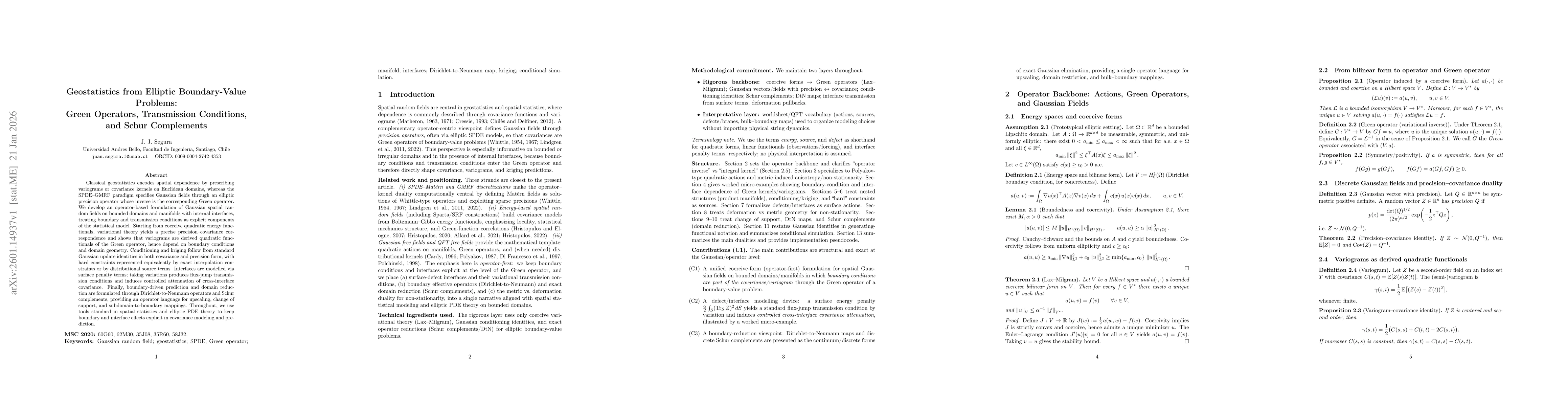 Thumbnail for Geostatistics from Elliptic Boundary-Value Problems: Green Operators, Transmission Conditions, and Schur Complements