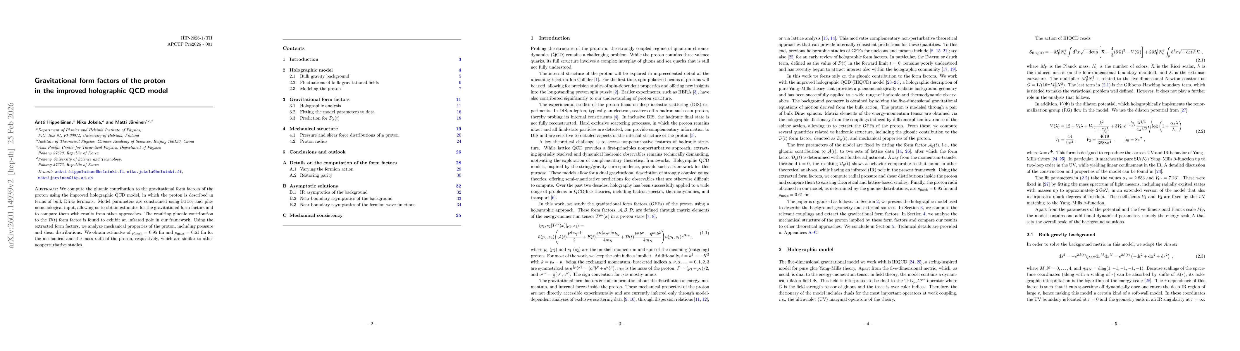Thumbnail for Gravitational form factors of the proton in the improved holographic QCD model