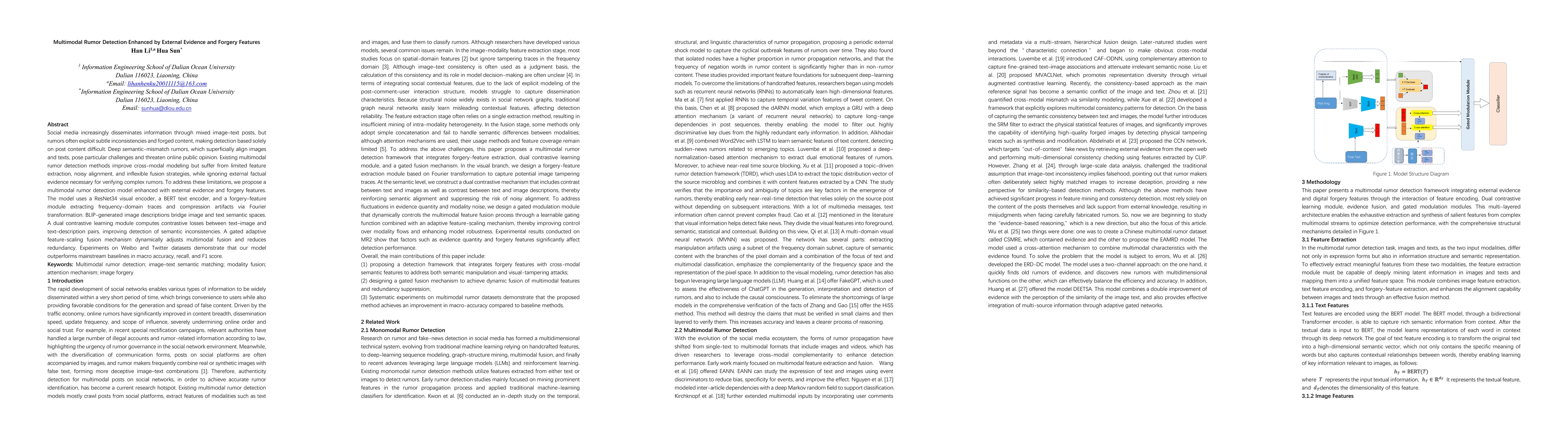 Thumbnail for Multimodal Rumor Detection Enhanced by External Evidence and Forgery Features