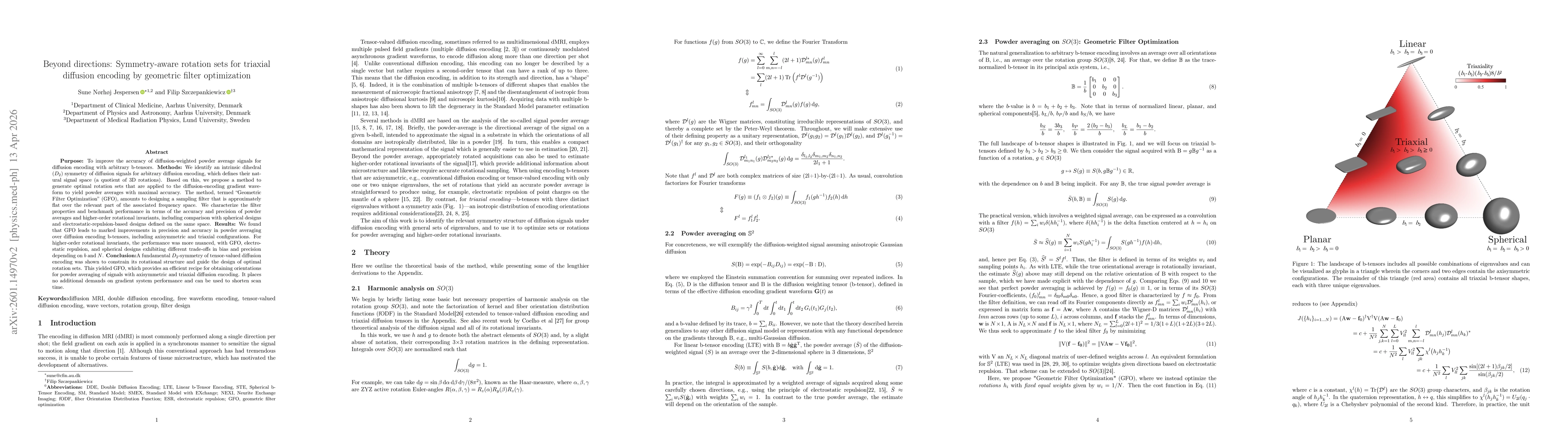 Thumbnail for Beyond directions: Rotation sets for triaxial diffusion encoding by geometric filter optimization (GFO)