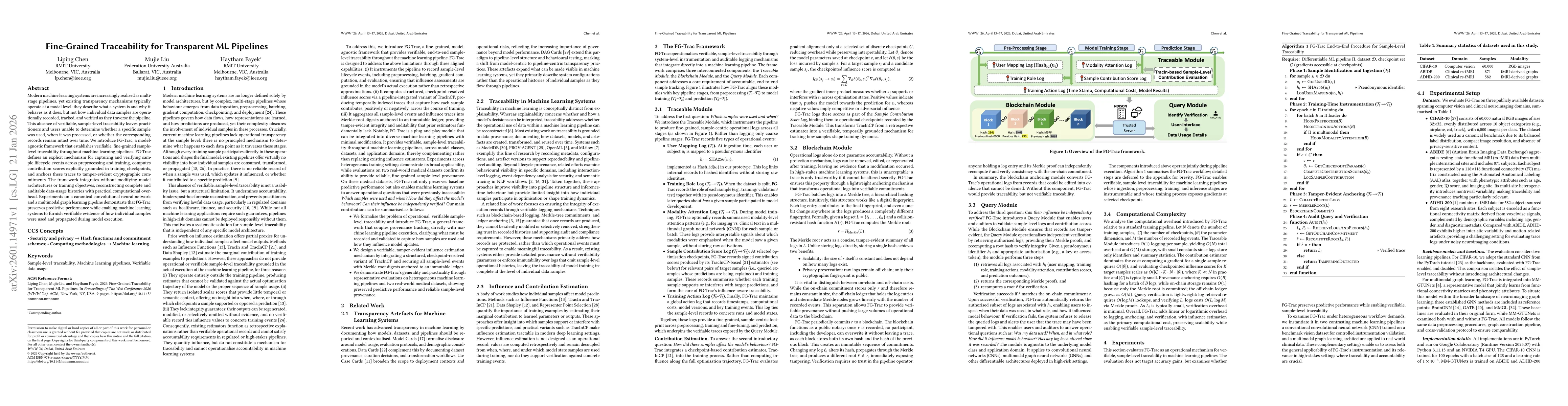 Thumbnail for Fine-Grained Traceability for Transparent ML Pipelines