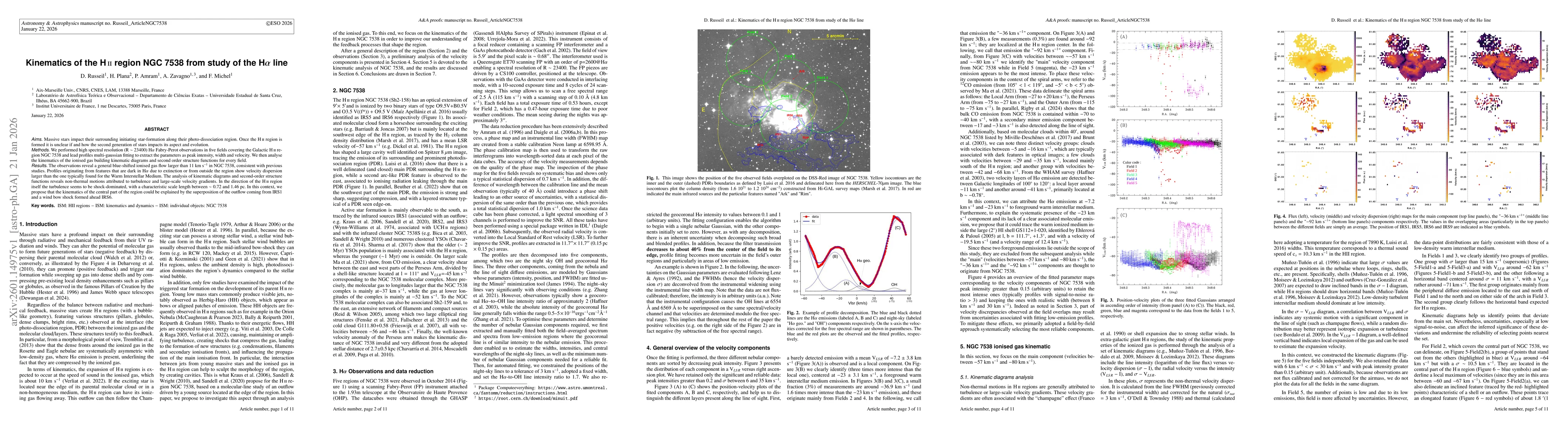 Thumbnail for Kinematics of the HII region NGC 7538 from study of the Ha line