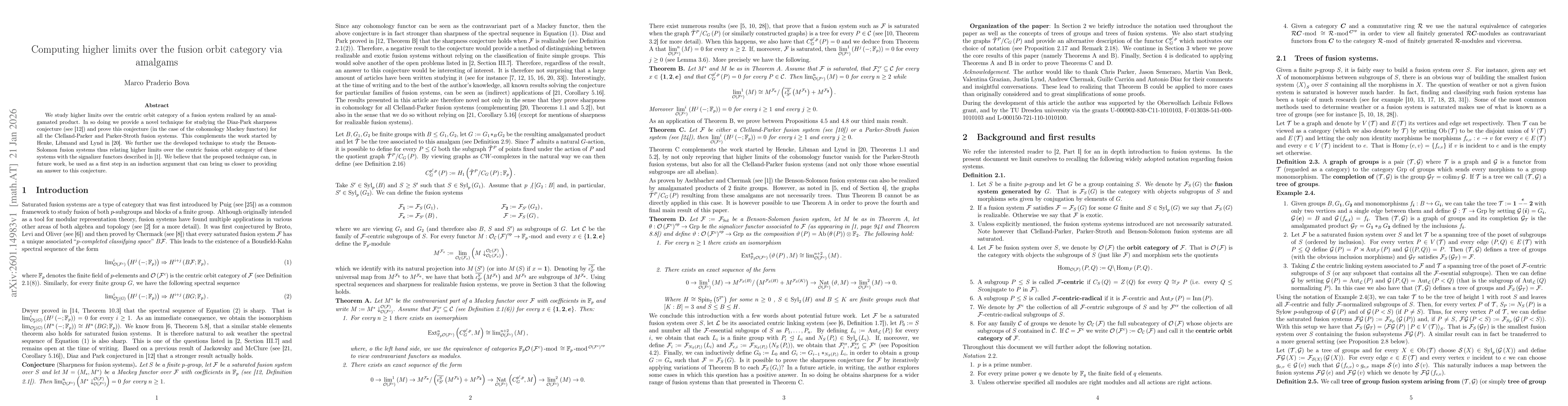 Thumbnail for Computing higher limits over the fusion orbit category via amalgams
