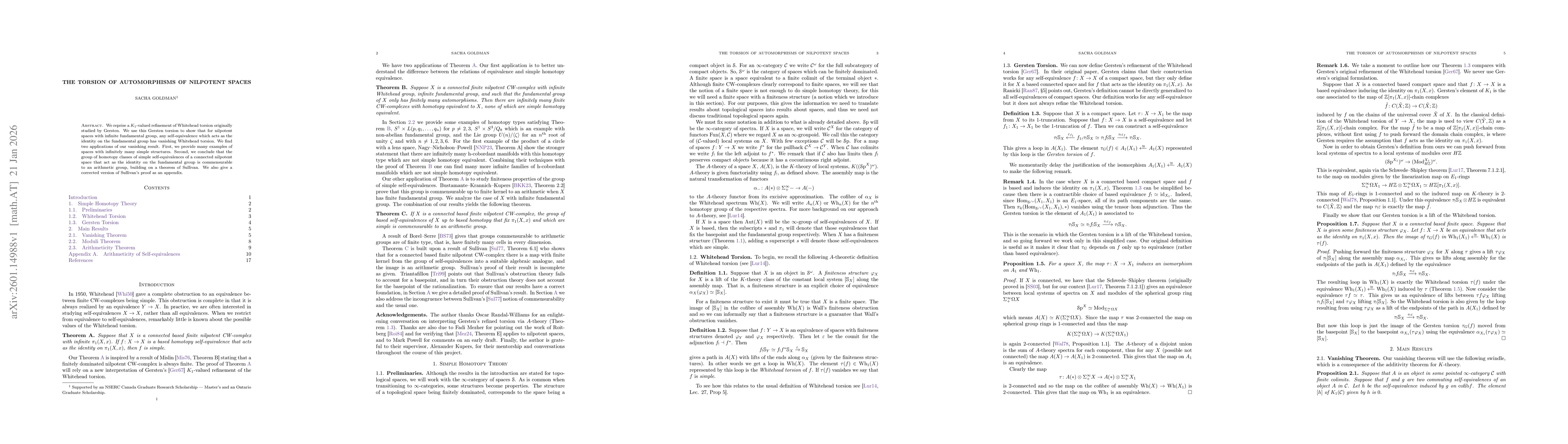 Thumbnail for The Torsion of Automorphisms of Nilpotent Spaces