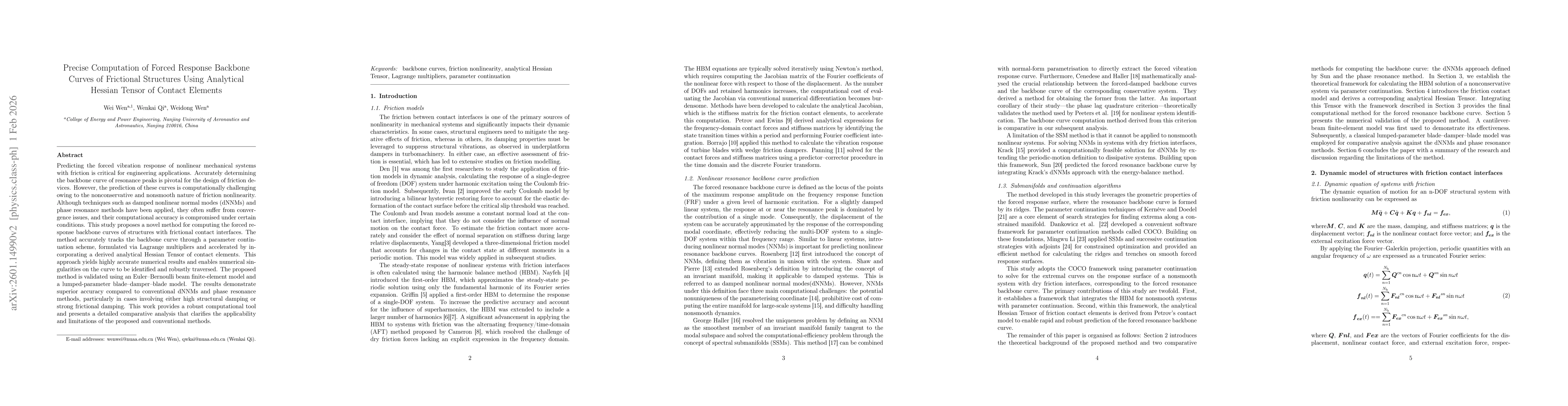 Thumbnail for Precise Computation of Forced Response Backbone Curves of Frictional Structures Using Analytical Hessian Tensor of Contact Elements