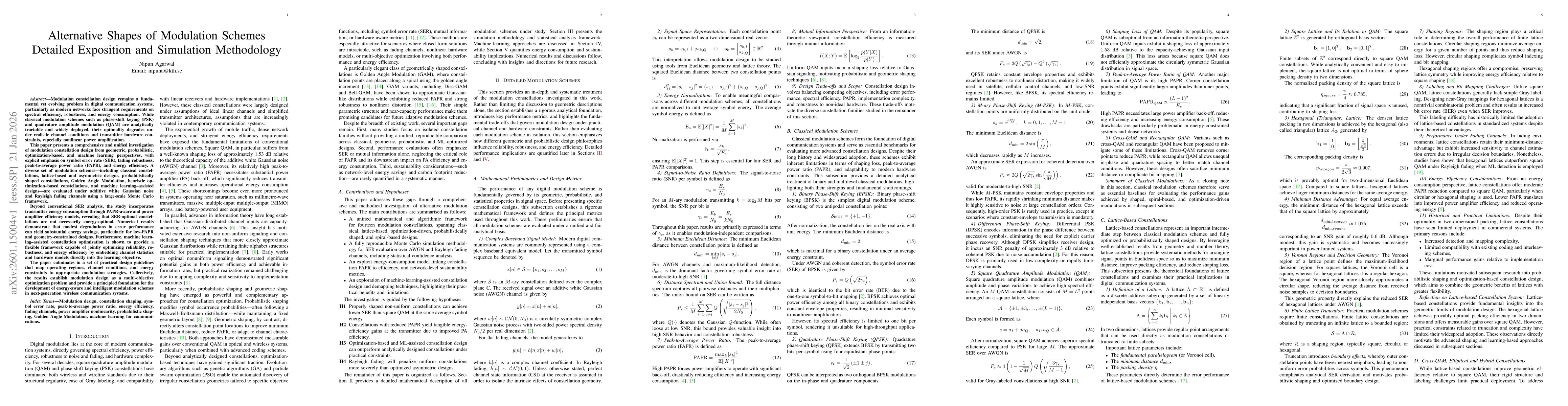 Thumbnail for Alternative Shapes of Modulation Schemes Detailed Exposition and Simulation Methodology