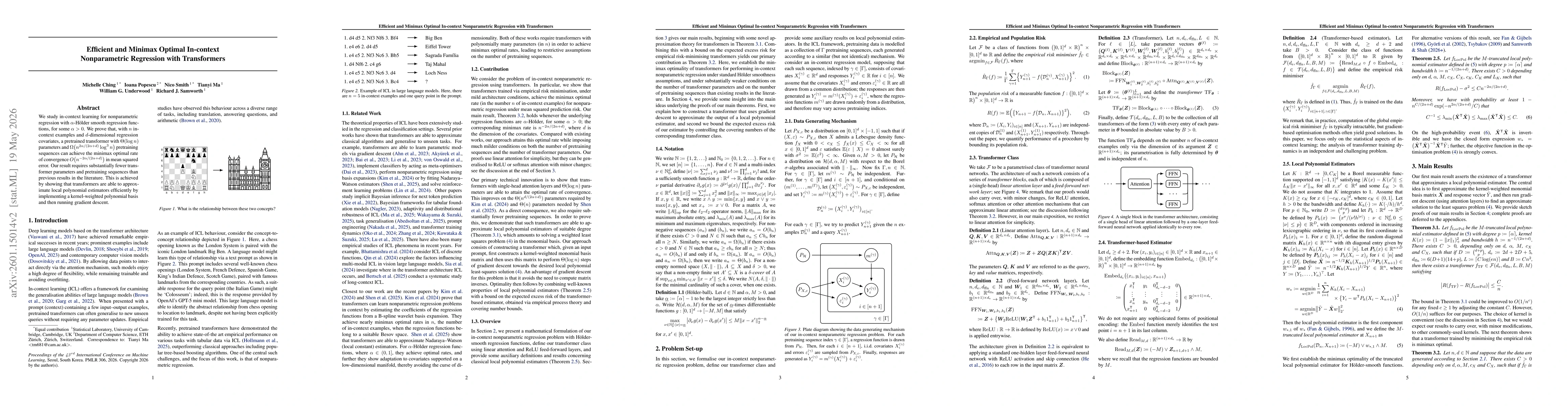 Thumbnail for Efficient and Minimax-optimal In-context Nonparametric Regression with Transformers