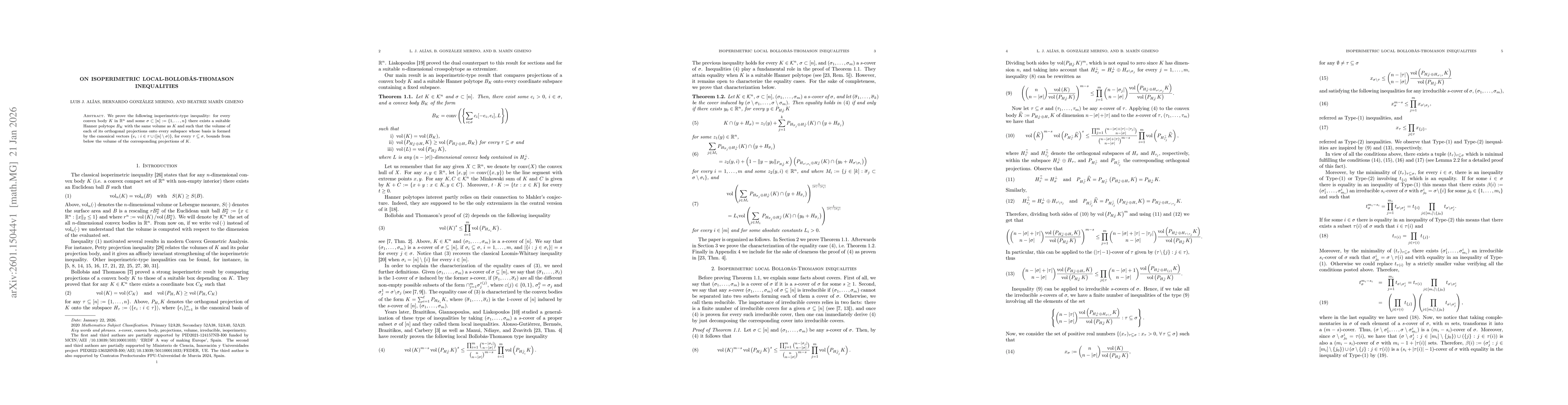Thumbnail for On isoperimetric local-Bollobás-Thomason inequalities