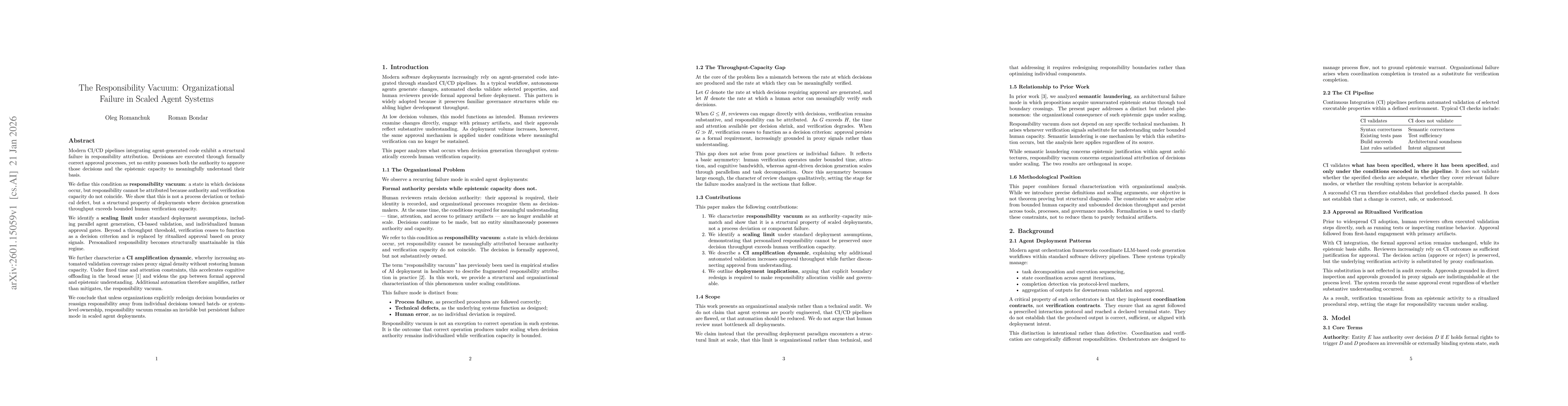 Thumbnail for The Responsibility Vacuum: Organizational Failure in Scaled Agent Systems
