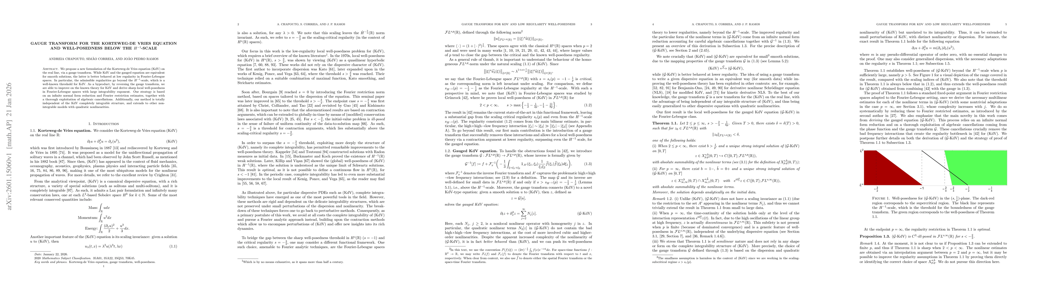Thumbnail for Gauge transform for the Korteweg-de Vries equation and well-posedness below the $H^{-1}$-scale