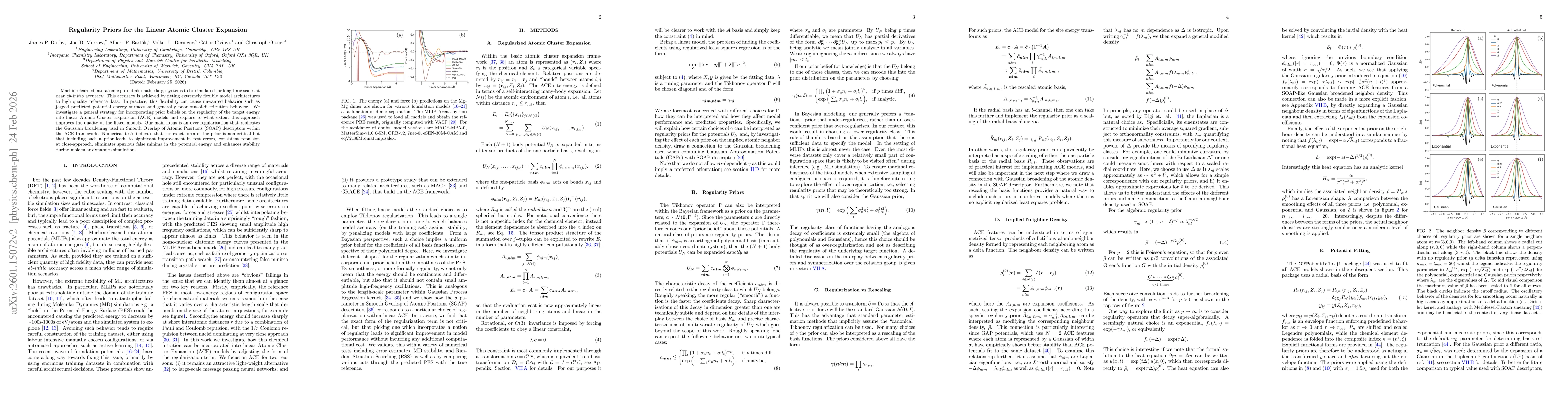 Thumbnail for Regularity Priors for the Linear Atomic Cluster Expansion