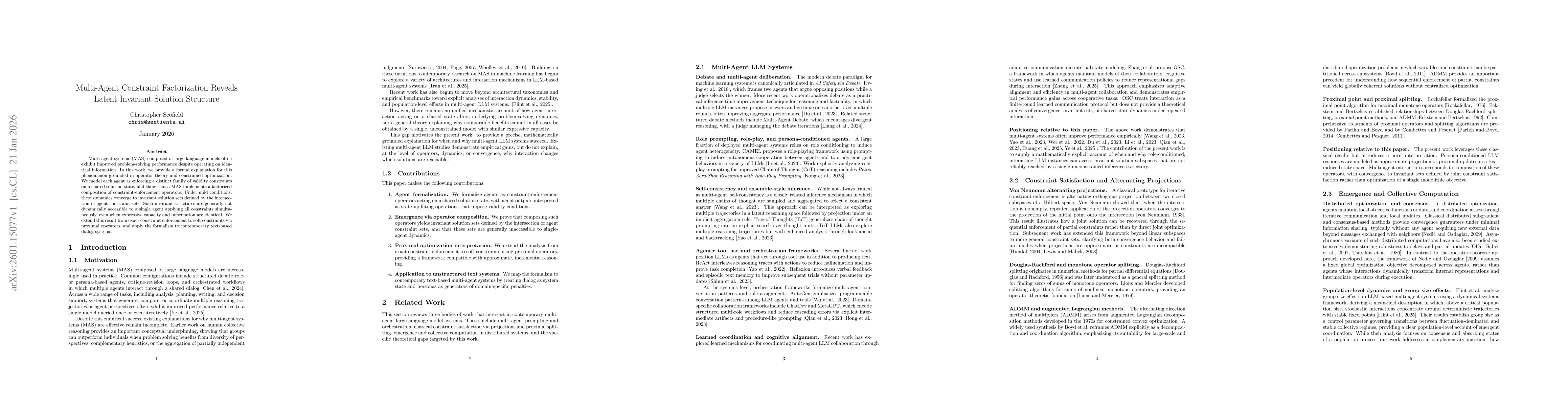 Thumbnail for Multi-Agent Constraint Factorization Reveals Latent Invariant Solution Structure