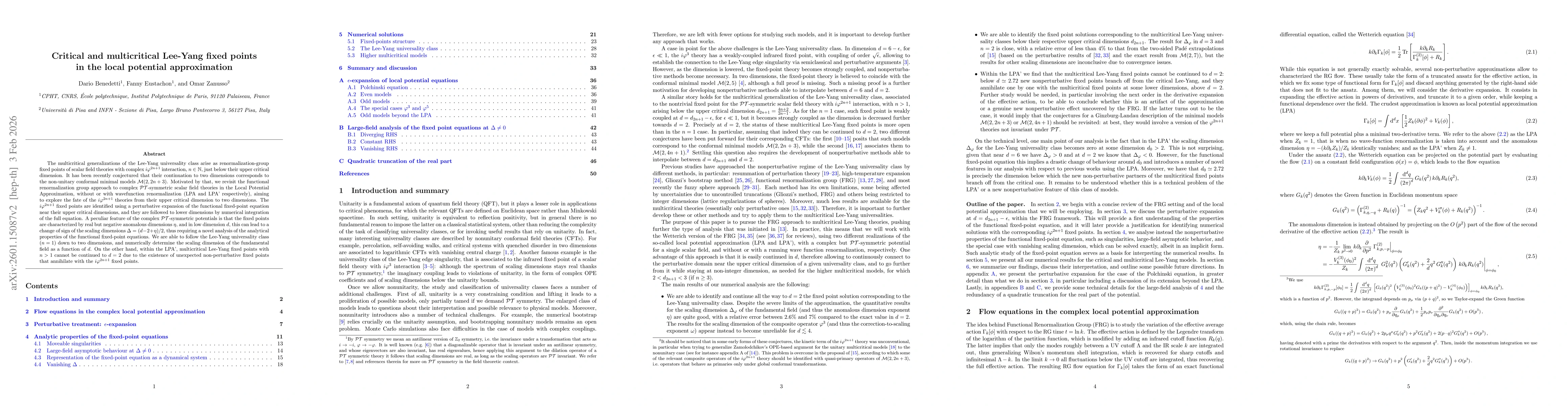 Thumbnail for Critical and multicritical Lee-Yang fixed points in the local potential approximation