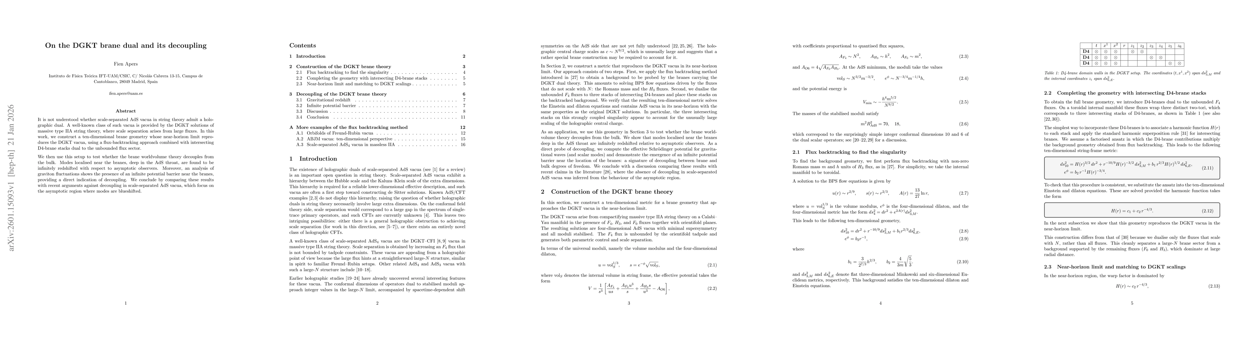 Thumbnail for On the DGKT brane dual and its decoupling