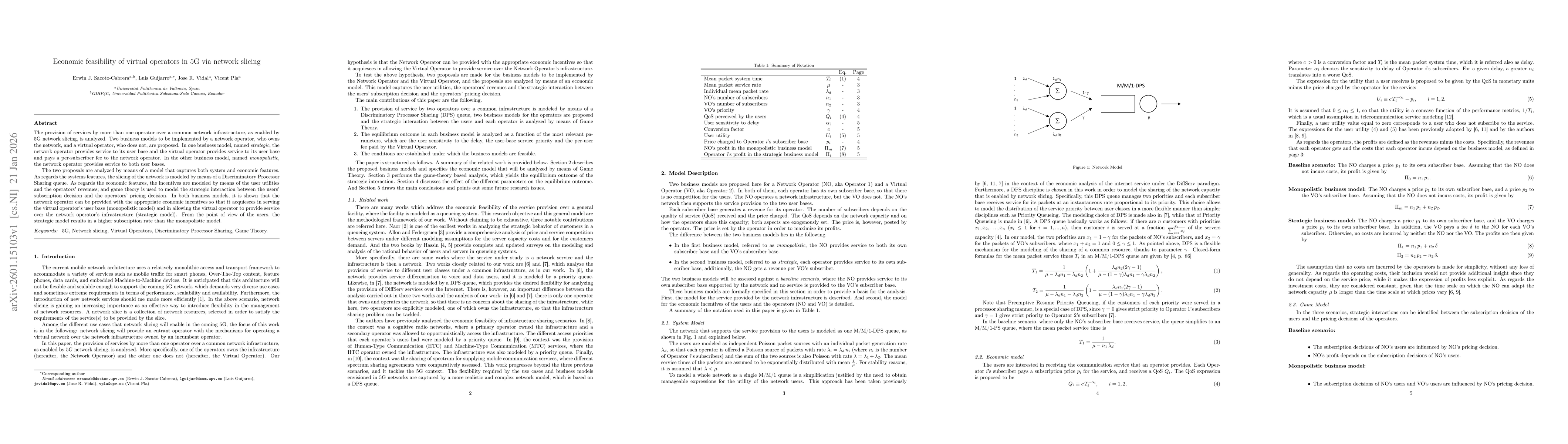 Thumbnail for Economic feasibility of virtual operators in 5G via network slicing