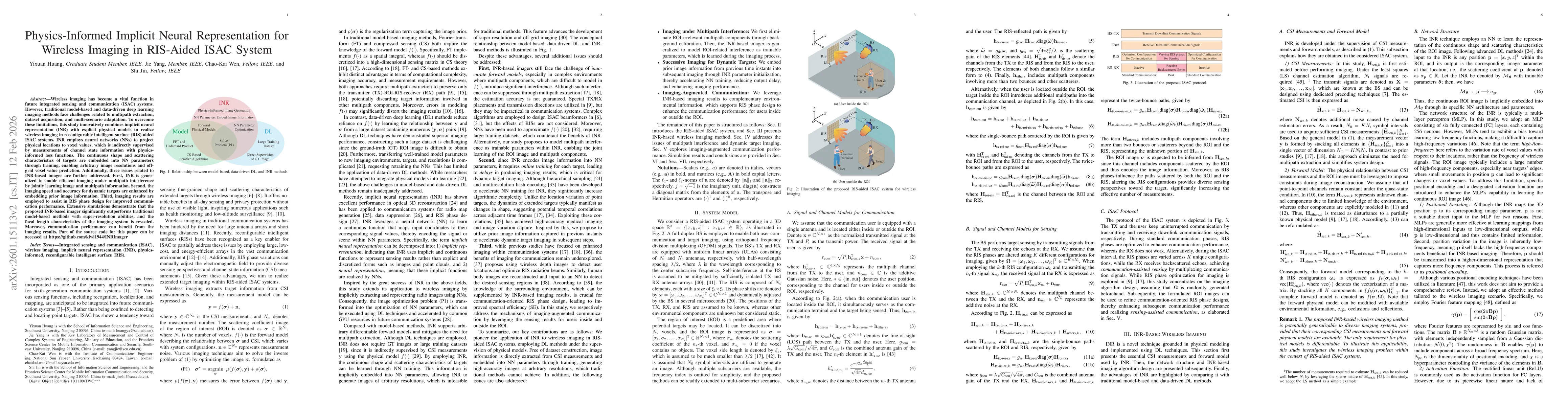 Thumbnail for Physics-Informed Wireless Imaging with Implicit Neural Representation in RIS-Aided ISAC System