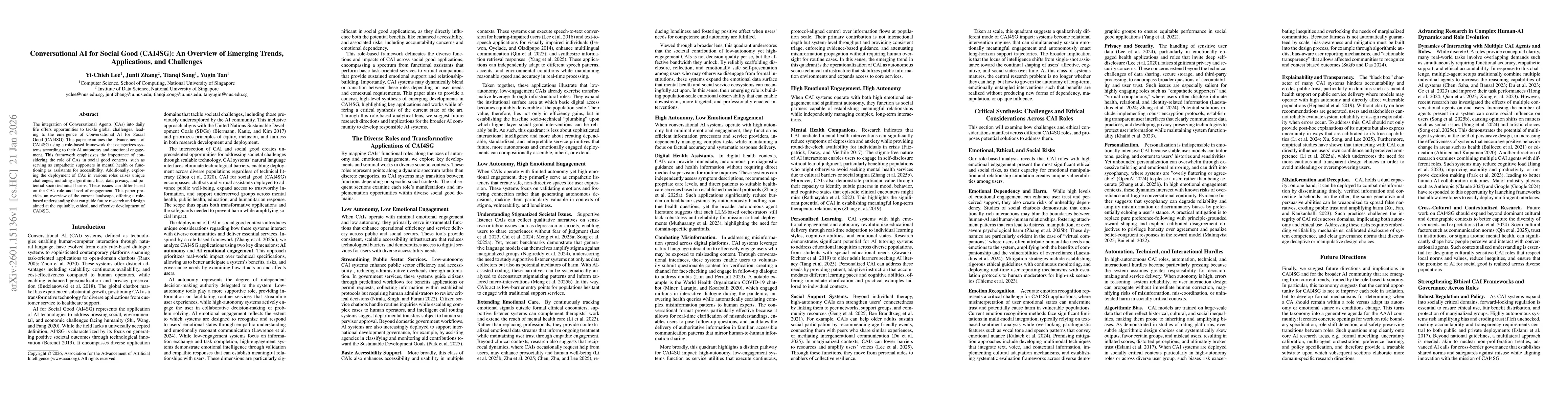Thumbnail for Conversational AI for Social Good (CAI4SG): An Overview of Emerging Trends, Applications, and Challenges