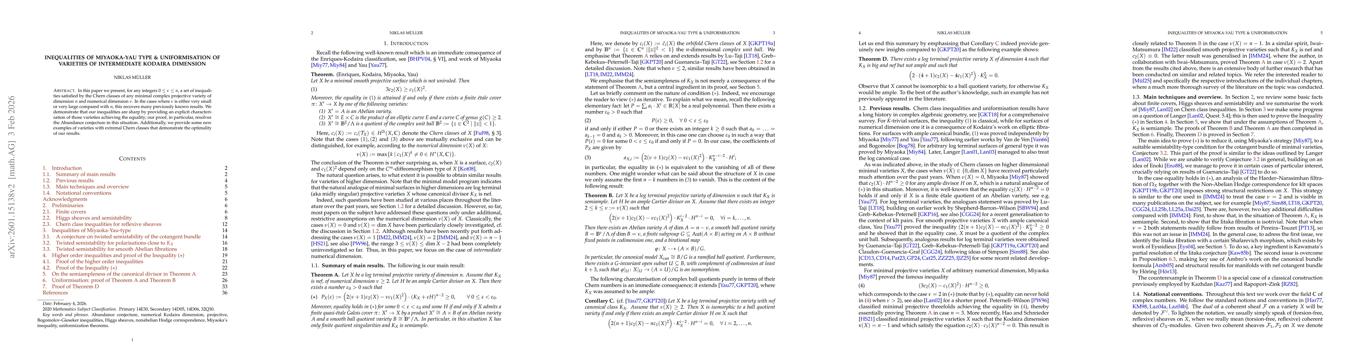 Thumbnail for Inequalities of Miyaoka-Yau type $\&$ Uniformisation of varieties of intermediate Kodaira Dimension