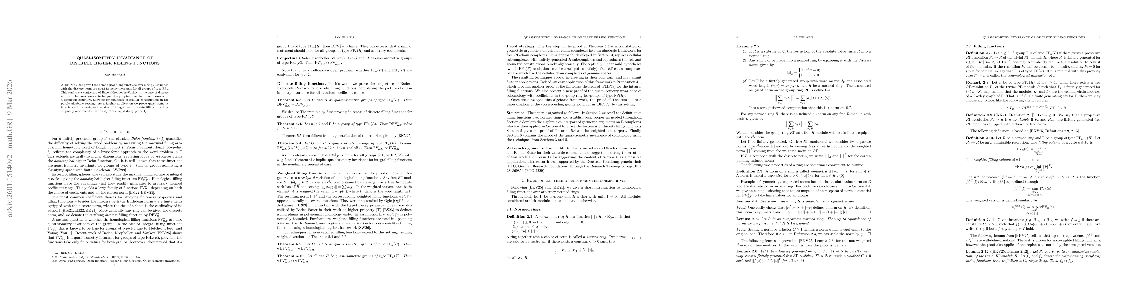 Thumbnail for Quasi-isometry Invariance of discrete Higher Filling functions
