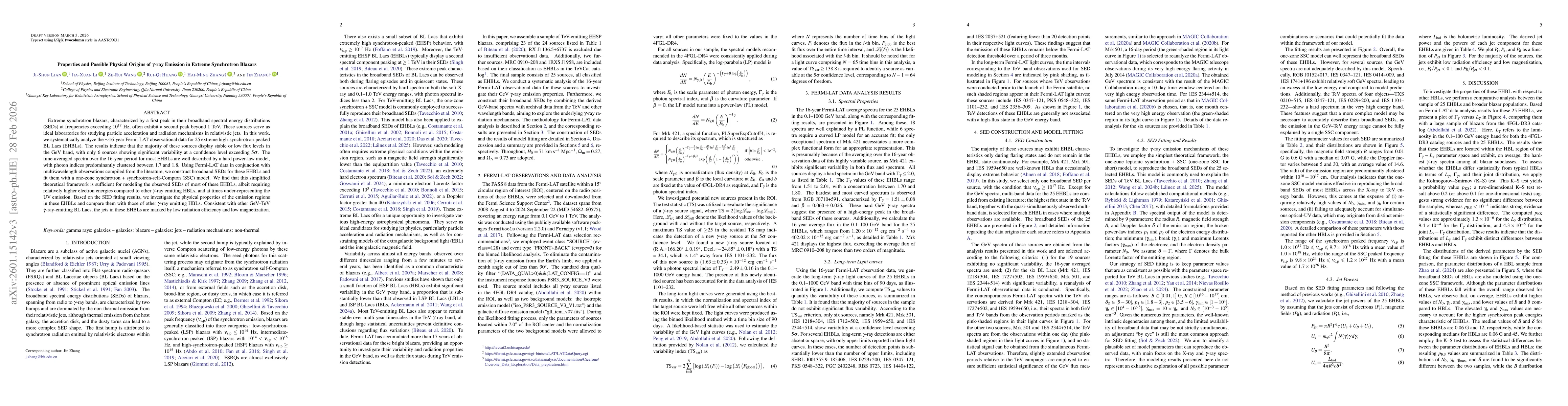 Thumbnail for Properties and Possible Physical Origins of $γ$-ray Emission in Extreme Synchrotron Blazars