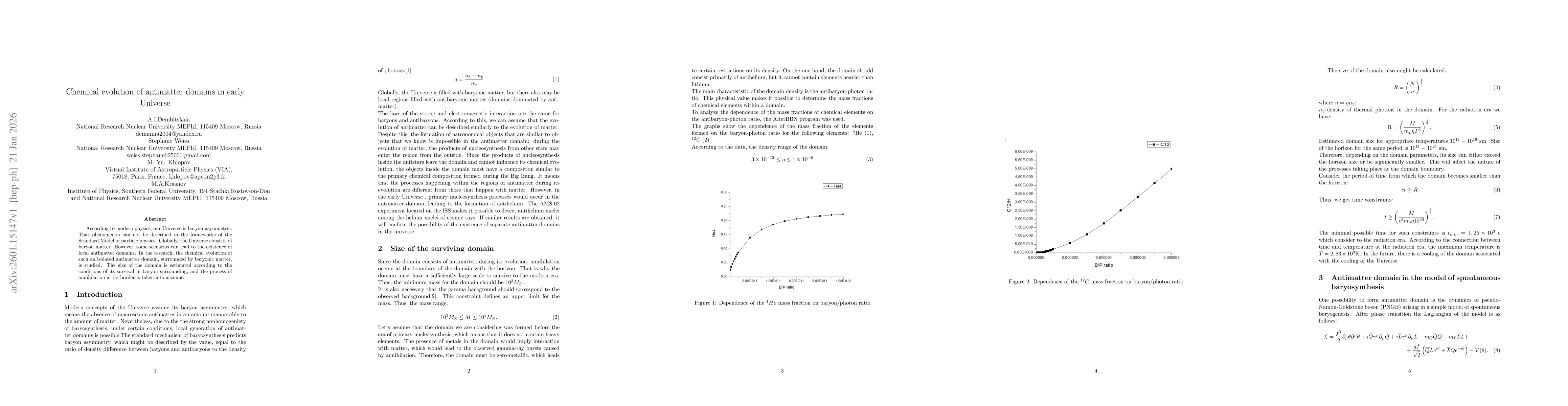Thumbnail for Chemical evolution of antimatter domains in early Universe