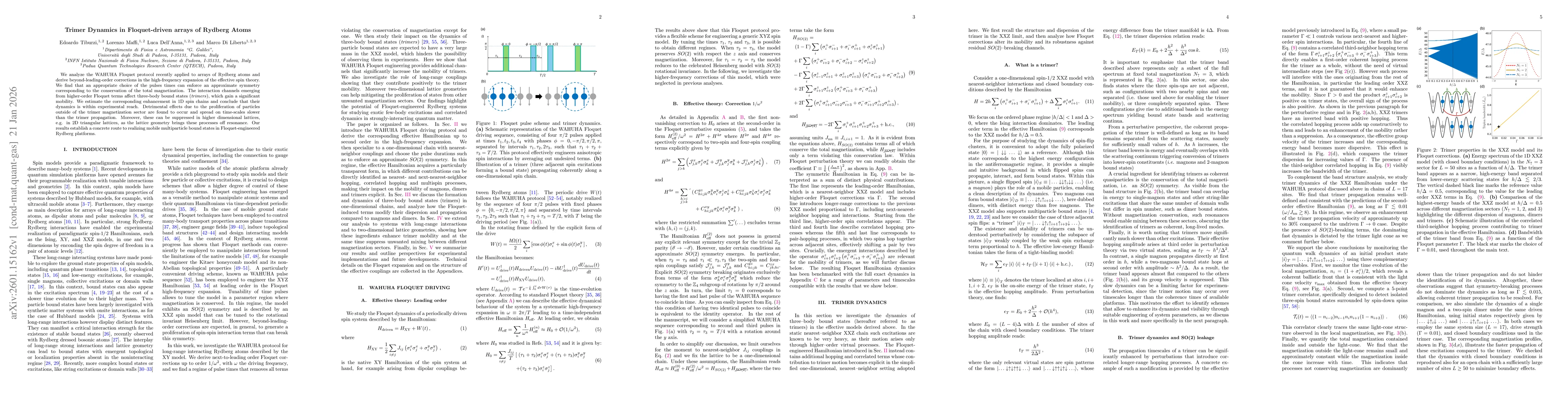 Thumbnail for Trimer Dynamics in Floquet-driven arrays of Rydberg Atoms