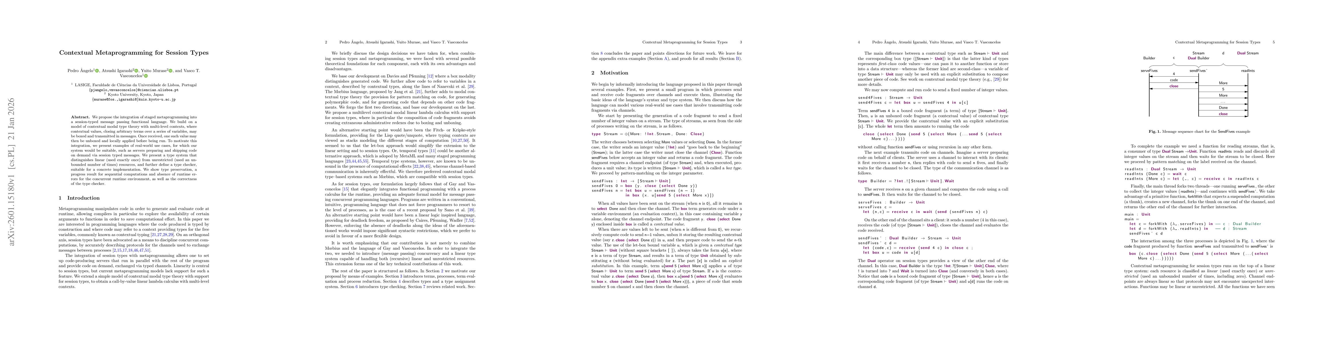 Thumbnail for Contextual Metaprogramming for Session Types