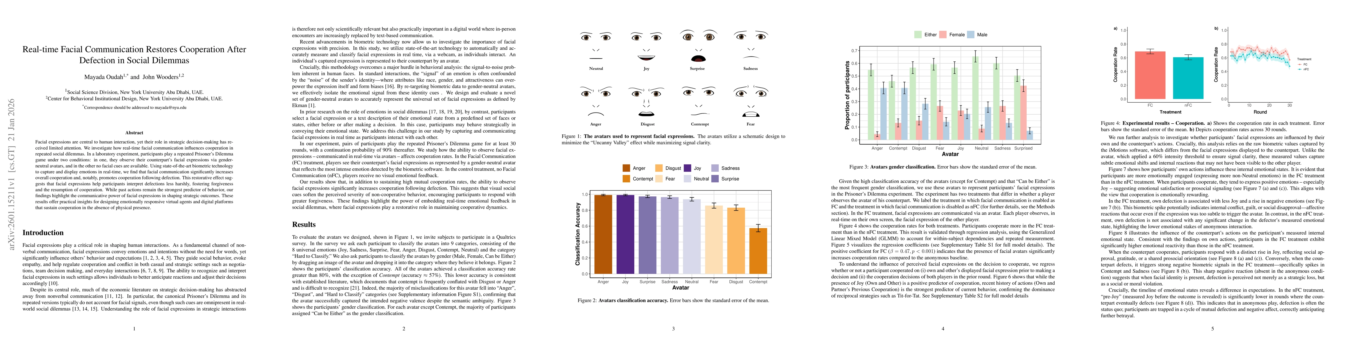 Thumbnail for Real-time Facial Communication Restores Cooperation After Defection in Social Dilemmas