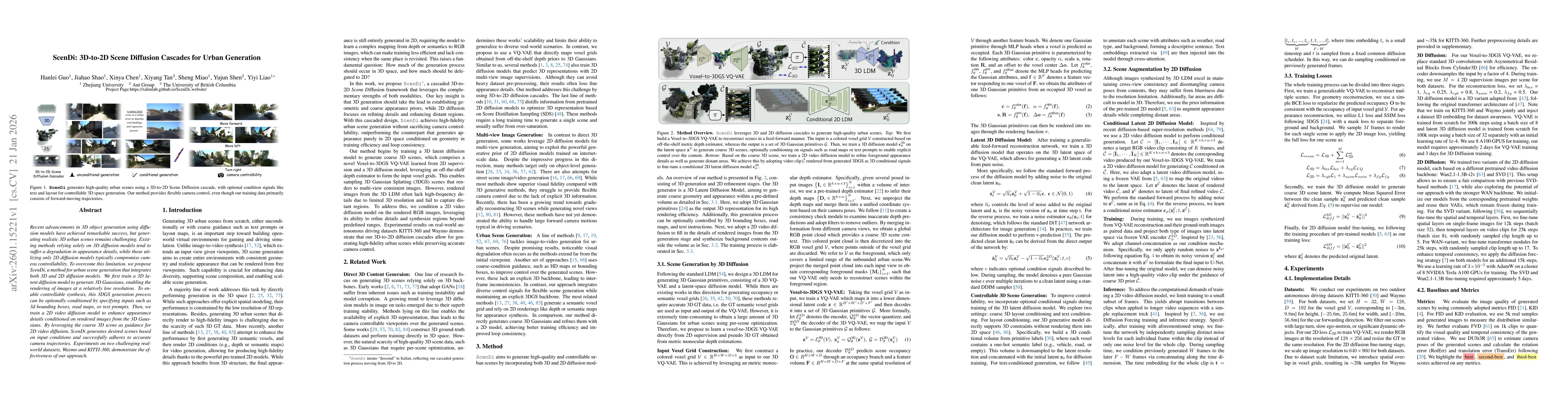 Thumbnail for ScenDi: 3D-to-2D Scene Diffusion Cascades for Urban Generation