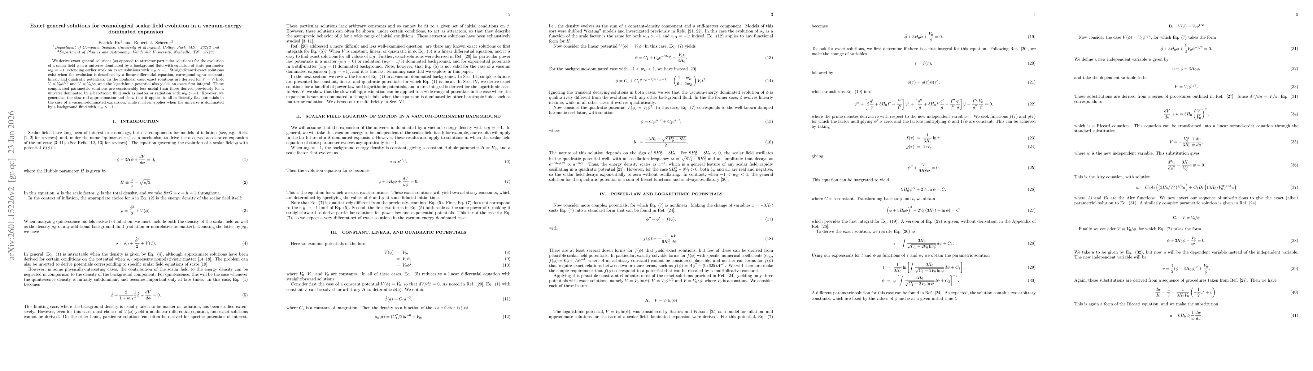 Thumbnail for Exact general solutions for cosmological scalar field evolution in a vacuum-energy dominated expansion