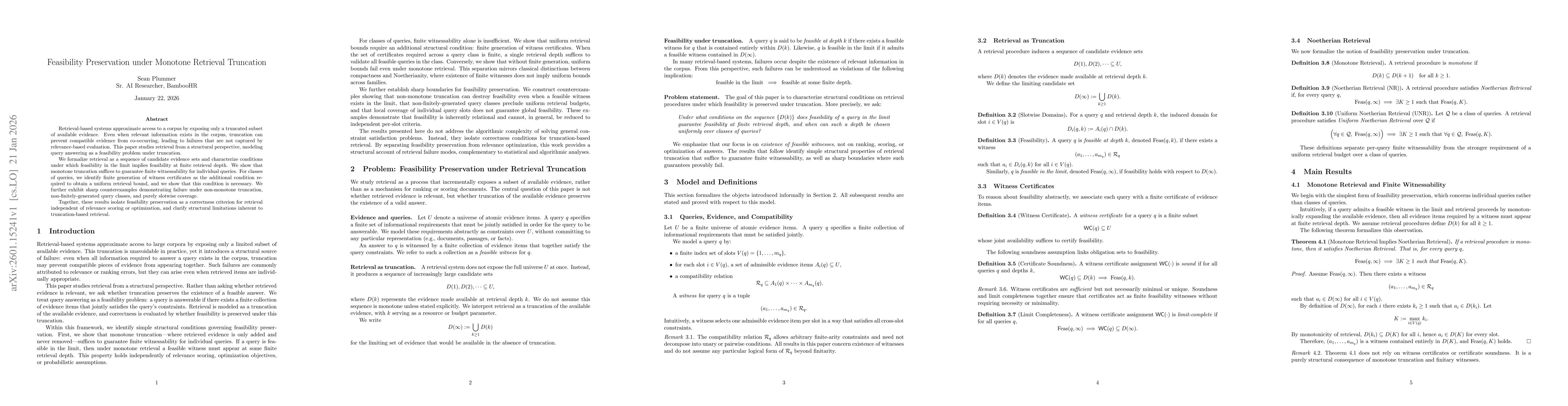 Thumbnail for Feasibility Preservation under Monotone Retrieval Truncation