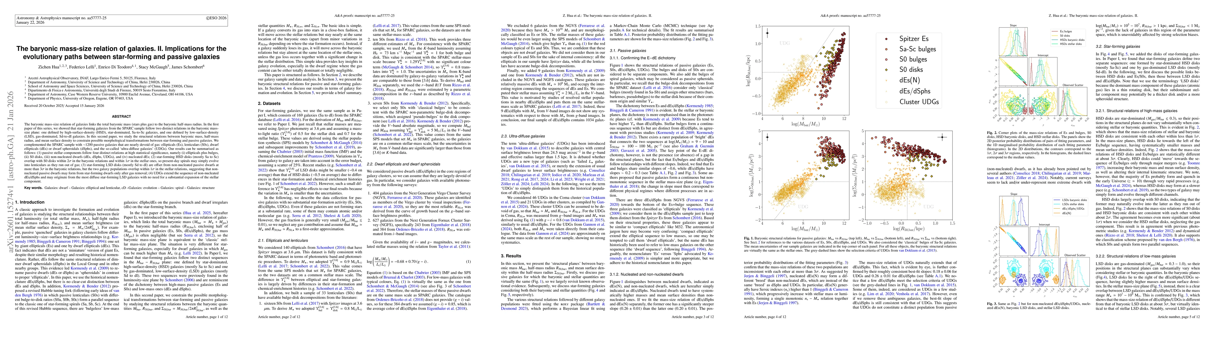 Thumbnail for The baryonic mass-size relation of galaxies. II. Implications for the evolutionary paths between star-forming and passive galaxies