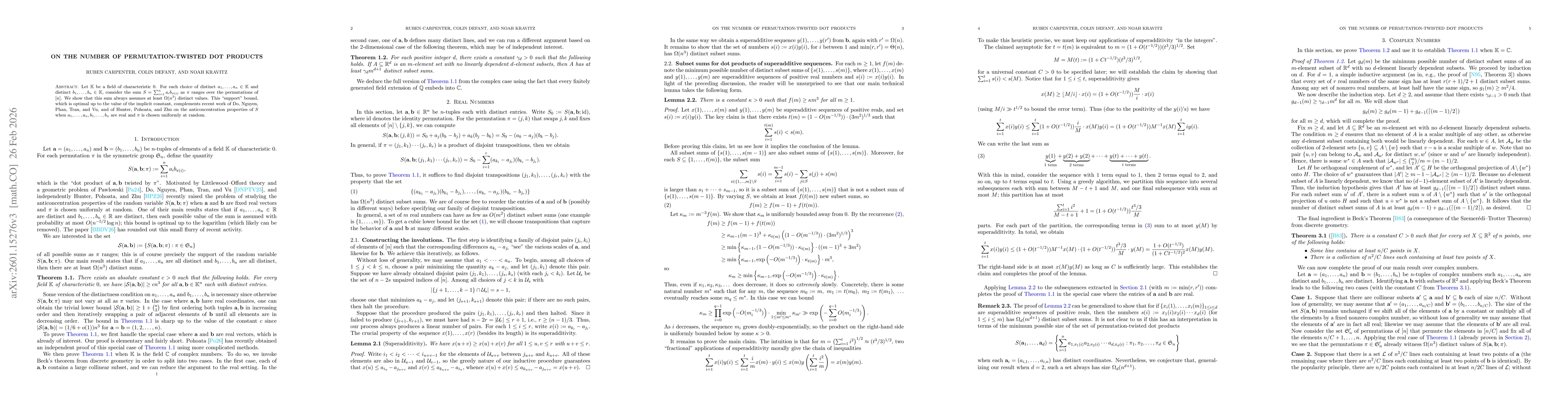 Thumbnail for On the number of permutation-twisted dot products