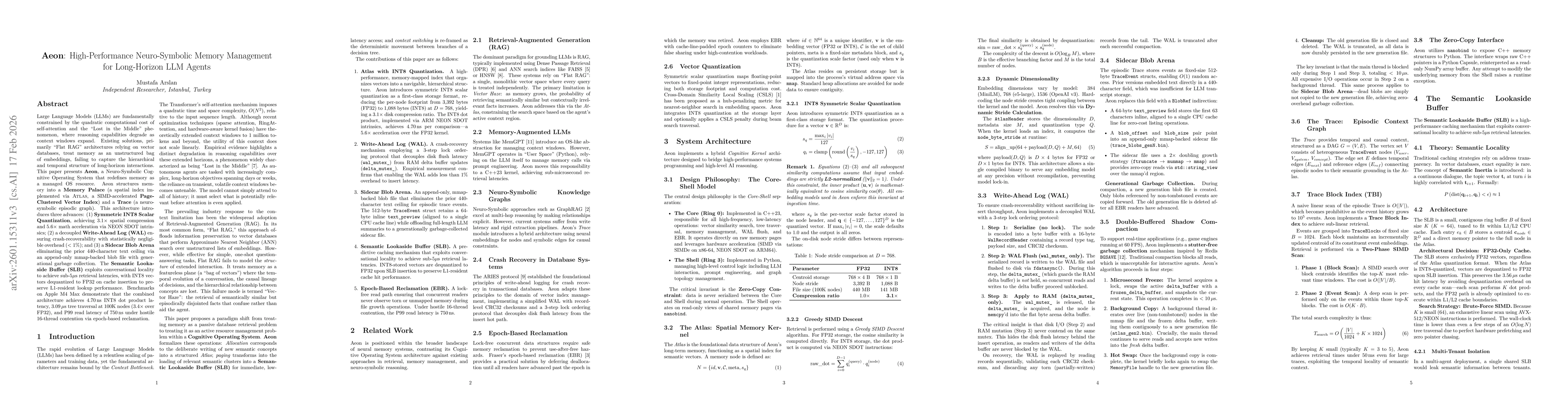 Thumbnail for Aeon: High-Performance Neuro-Symbolic Memory Management for Long-Horizon LLM Agents