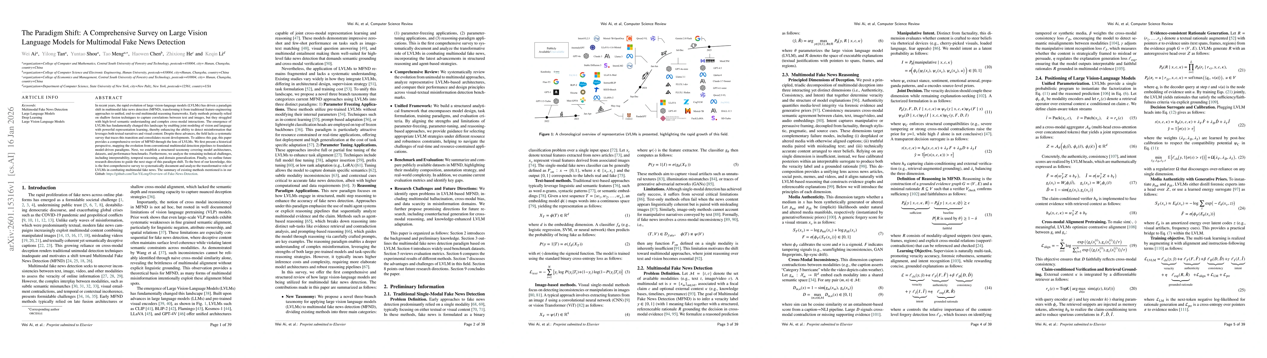 Thumbnail for The Paradigm Shift: A Comprehensive Survey on Large Vision Language Models for Multimodal Fake News Detection