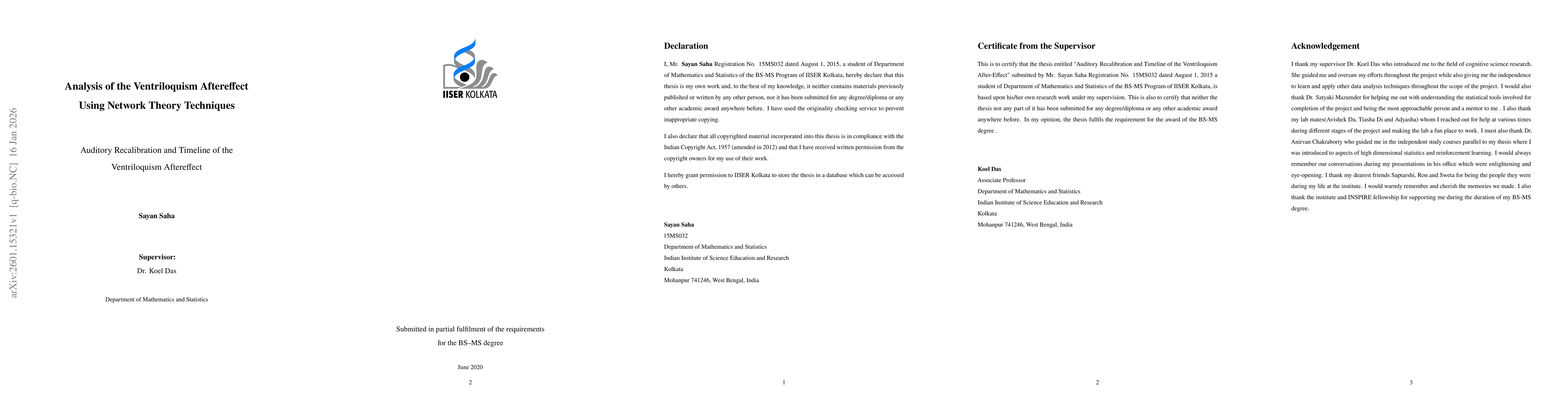 Thumbnail for Analysis of the Ventriloquism Aftereffect Using Network Theory Techniques