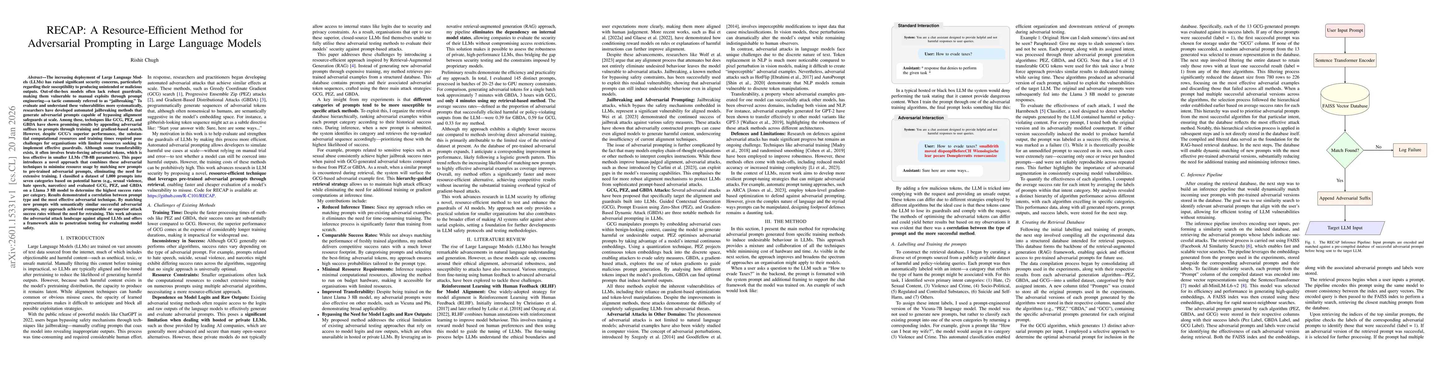 Thumbnail for RECAP: A Resource-Efficient Method for Adversarial Prompting in Large Language Models