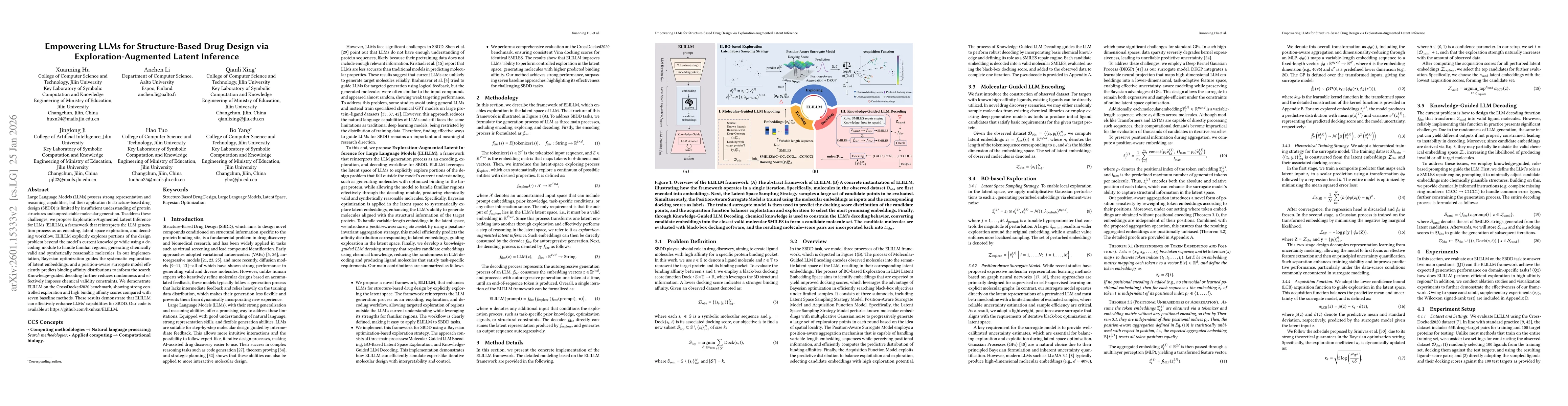 Thumbnail for Empowering LLMs for Structure-Based Drug Design via Exploration-Augmented Latent Inference