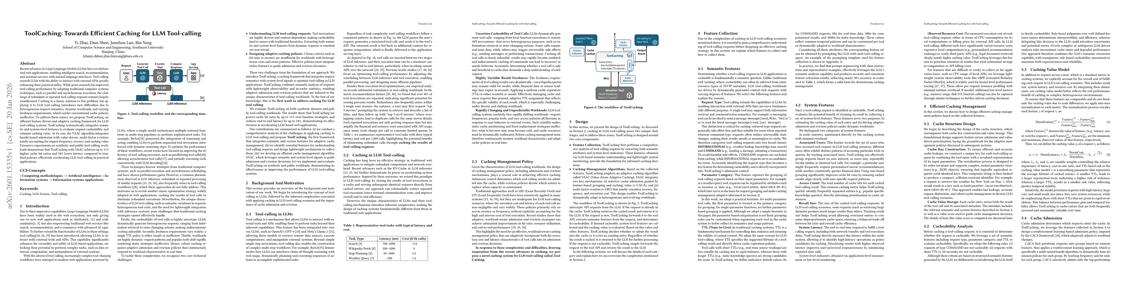 Thumbnail for ToolCaching: Towards Efficient Caching for LLM Tool-calling