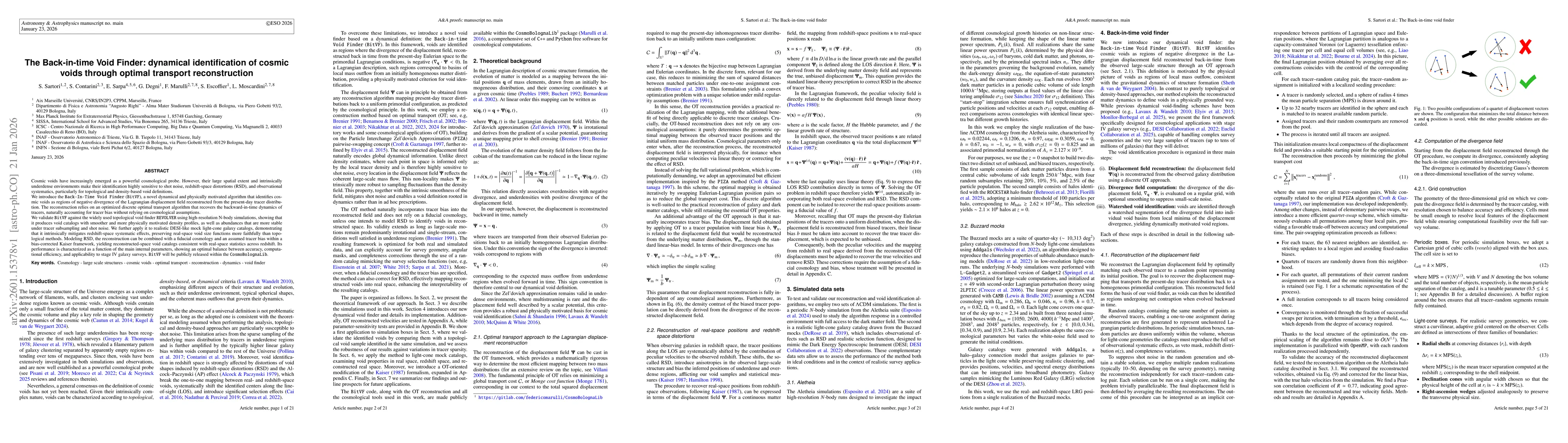 Thumbnail for The Back-in-time Void Finder: dynamical identification of cosmic voids through optimal transport reconstruction