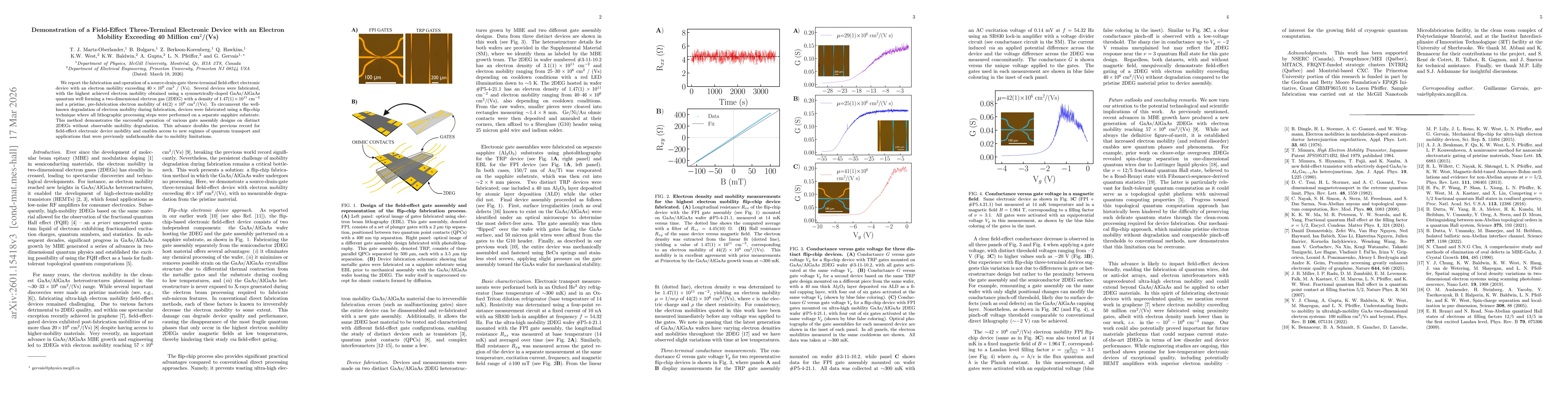 Thumbnail for Demonstration of a Field-Effect Three-Terminal Electronic Device with an Electron Mobility Exceeding 40 Million cm^2/(Vs)