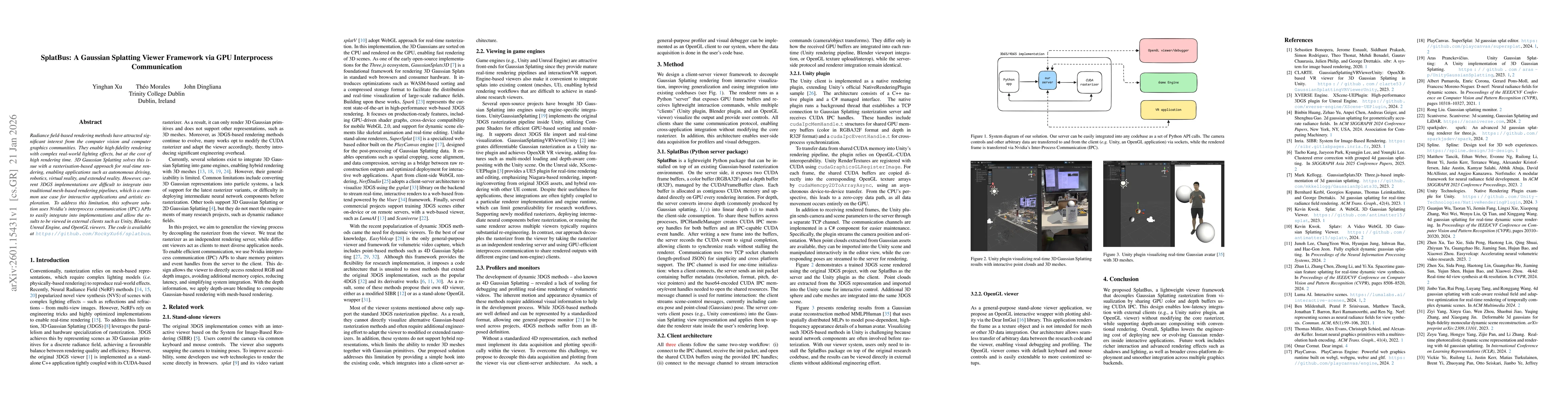 Thumbnail for SplatBus: A Gaussian Splatting Viewer Framework via GPU Interprocess Communication